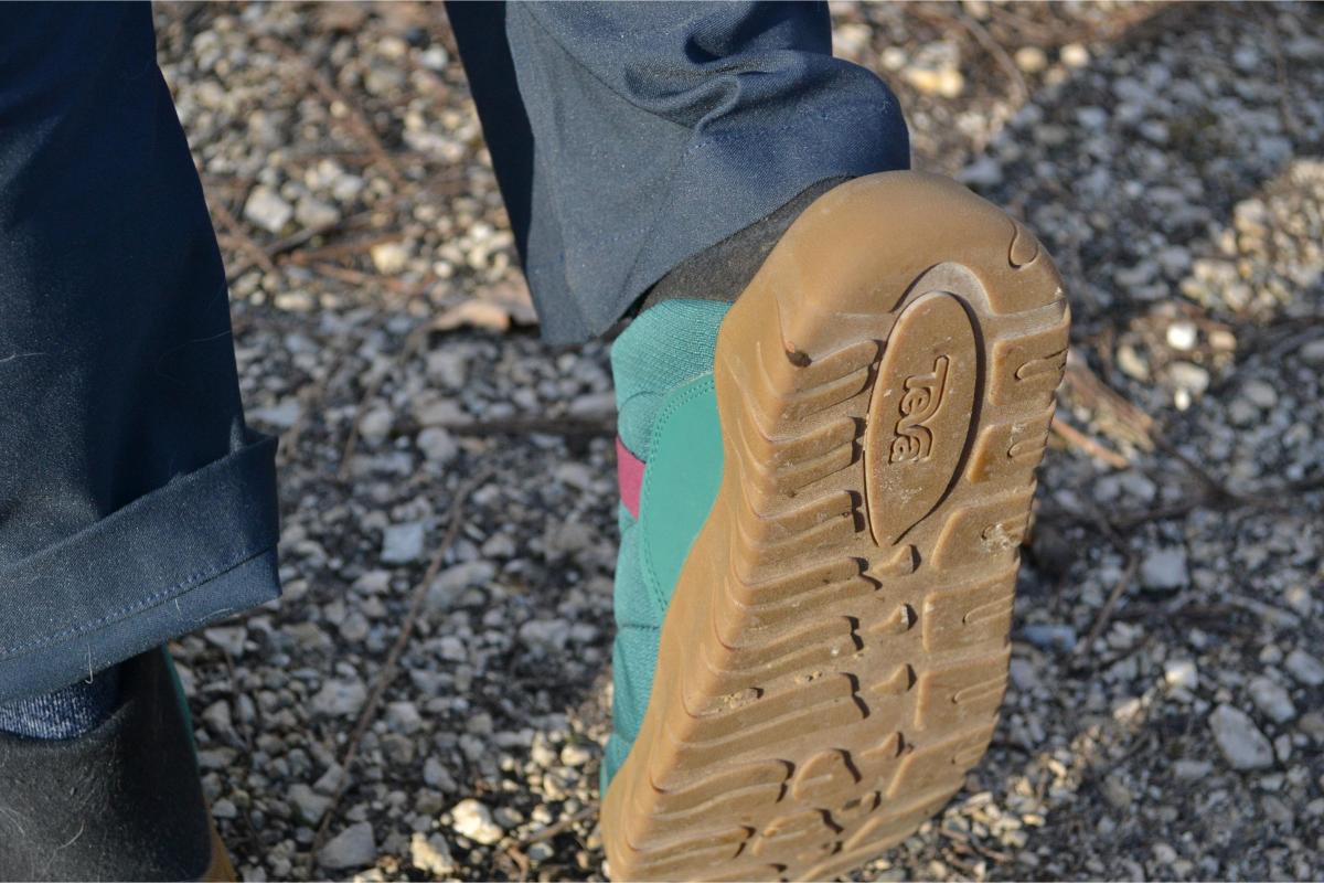 Close-up of the underside of the Teva ReEmber showing the rubber lug pattern.