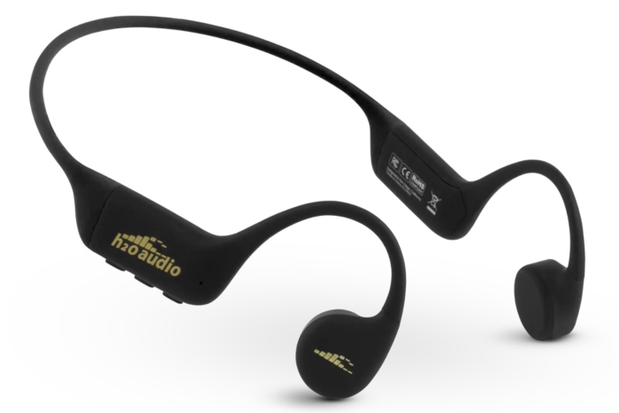 H2O Audio Tri 2 Pro waterproof headphones designed for swimming.